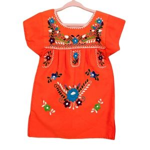 Brand New!!! Handmade Hand Embroidered Flowers Mexican Dress